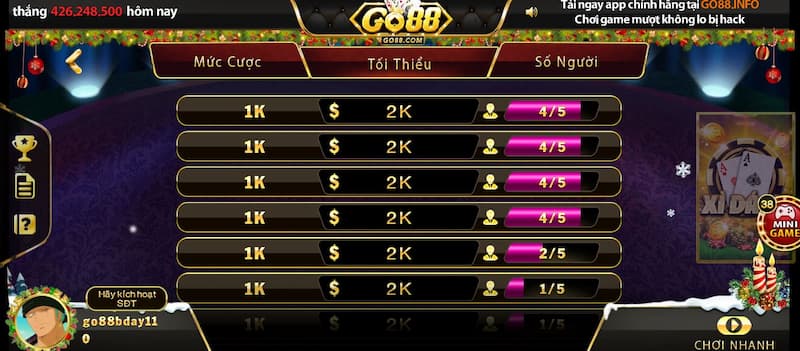 Quy luật tính điểm trong game bài Xì dách Go88