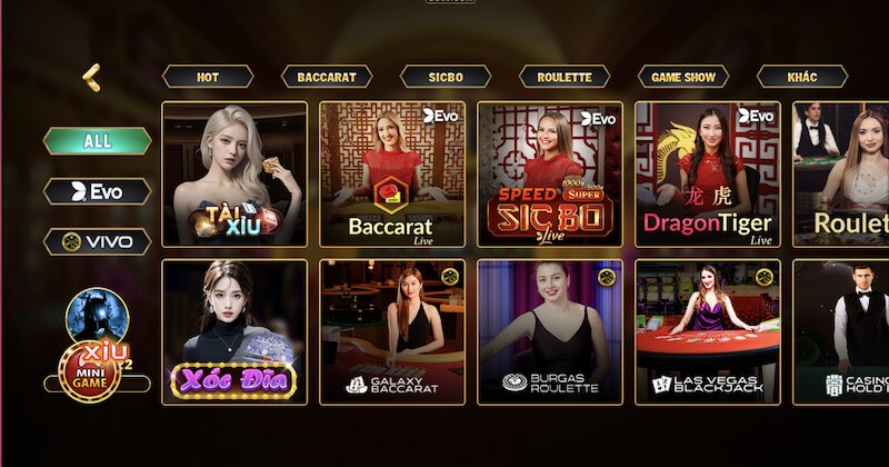 Những sản phẩm đặc sắc của sảnh Live casino tại Go88